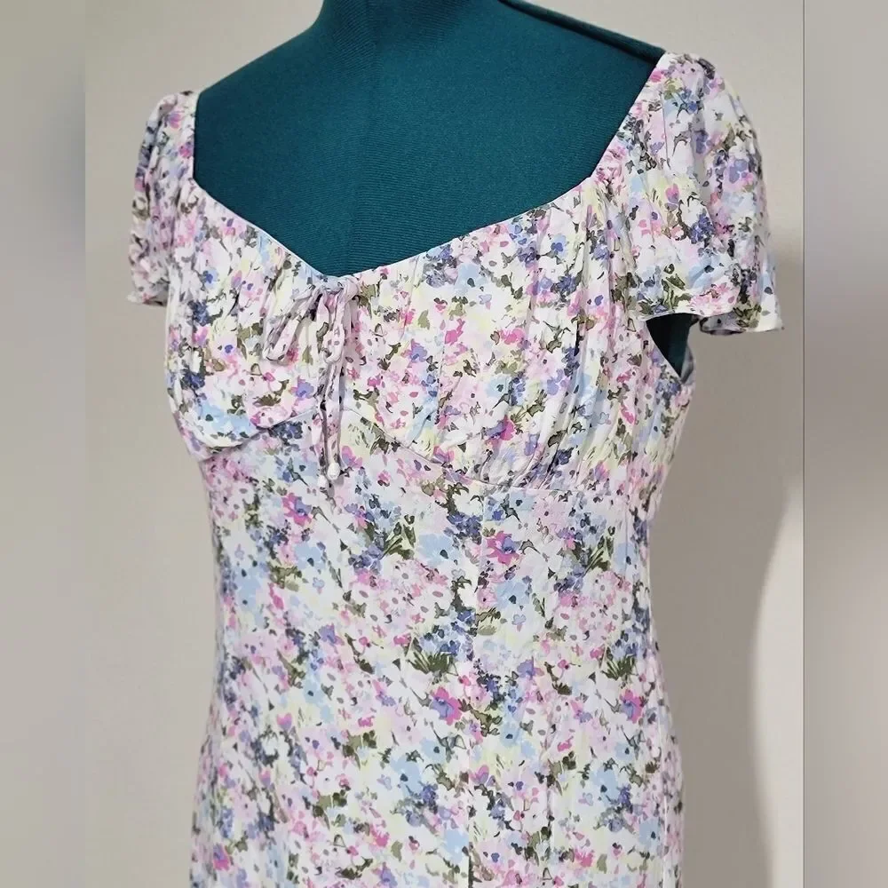 Juniors' SO Sweetheart Flutter Sleeve Mini Dress Floral Multicolor Size XL - Picture 5 of 12